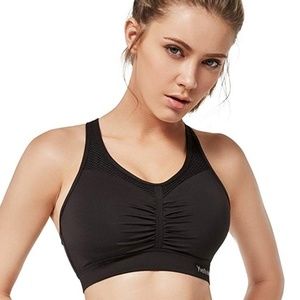 Yvette Strappy Back Sports Bra Black M L
